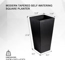 XBrand Modern 28-Inch Square Planter, Modern Tapered Planter Perfect for Indoor & Outdoor, Patio Décor, Set of 2 by CozyNest Decor