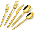 KINGSTONE Silverware Set, 60-Piece Flatware Set Cutlery Set Premium 18/10 Stainless Steel, Tableware Include Forks Knives Spoons for Home Kitchen Restaurant Wedding, Dishwasher Safe,Gold by CozyNest Decor