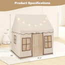 INFANS Kids Play Tent with Washable Mat Star Light Windows, Anti-Trip Large Playhouse Toys for Children Boys Girls, Indoor Outdoor Princess Tents Castle for Toddlers (Beige) by TinyTreasures Baby Boutique
