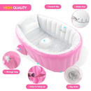 Inflatable Baby Bathtub, Portable Infant Toddler Bathing Tub Non Slip Travel Bathtub Mini Air Swimming Pool Kids Thick Foldable Shower Basin with Air Pump, Pink by TinyTreasures Baby Boutique