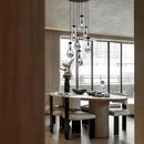 7 Light Raindrop Chandeliers, Bronze Teardrop Cluster Pendant Lights Kitchen Island, Black Dining Room Chandelier Over Table Hanging Pendant Lighting for High Ceiling, Entryway Staircase by CozyNest Decor