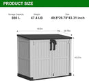 Outdoor Storage Shed Resin Tool Shed, 36 Cu Ft Waterproof Outdoor Horizontal Storage, Weather-Resistant Utility Shed with Air Vent for Trash and Lockable Doors, Garden Tools by CozyNest Decor