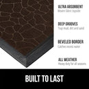 GORILLA GRIP 100% Waterproof All-Season WeatherMax Doormat, US Designed Natural Rubber, Stain and Fade Resistant, Low Profile Indoor Outdoor Door Mats, Easy Clean Patio Mat, 17x29, Dark Brown Pebble by CozyNest Decor