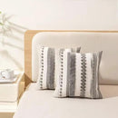 Boho Throw Pillow Covers 18x18 Set of 2 Farmhouse Decorative Cushion Case Striped Square Pillows Cover Chenille Pillow Cases Accent Neutral Pillowcase for Sofa Couch Bed,Gray by CozyNest Decor