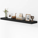 48 Inches Floating Shelves for Wall, 9.3" Deep Long Floating Shelves Set of 1, Large Display & Storage Shelf, Wall Shelf for Bathroom Bedroom Living Room Kitchen Office, Black by CozyNest Decor