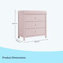 Graco Sasha 3-Drawer Chest with Changing Table Topper (Blush) – GREENGUARD Gold Certified, Nursery Bedroom Chest with Spacious Storage, Interlocking Drawer System, Pre-Installed Tracks by TinyTreasures Baby Boutique