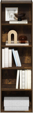 Furinno Luder 5-Tier Open Shelf Bookcase, Bookshelf, Amber Pine by TinyTreasures Baby Boutique