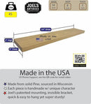 joelsantiques 54 Inch Wooden Floating Shelves for Wall - 54x8x2 in - Made of Natural Wood - Long Heavy Duty Rustic Wall Shelves for Bedroom - Perfect for Living Room, Kitchen - Natural