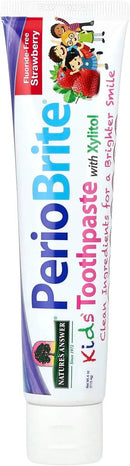 Nature's Answer Periobrite Kids Toothpaste 4 Ounce - Vegetarian, Non GMO, Gluten Free, Fluoride Free, with Xylitol, Natural Strawberry Flavor - Supports Oral Wellness for Kids, Children, Toddlers by CozyNest Decor