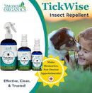 3 Moms Organics TickWise | DEET- Free, Tick and Insect Repellent | Plant Based Essential Oils and All Natural Ingredients | Safe for Kids, Adults, Dogs and HorsesTrio 8oz,4oz,2oz by TinyTreasures Baby Boutique