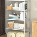 Kitchen Cabinet Storage Shelf Stackable Wire Spice Rack Organizer Heavy Duty Space Saver for Bathroom Bedroom Closet Laundry Room Office Countertop - White, Pack 1 by CozyNest Decor