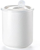 Food Storage Containers with Airtight Lids: Ceramic Canister Sets for Kitchen Countertop - Porcelain Jar for Coffee Tea Flour Sugar Rice Cookies Candy - White (75 oz) by CozyNest Decor