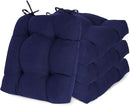 Aoodor 19" x 19" x 5" Tufted Outdoor Chair Cushions, Water Resistant & Fade Resistant Polyester Dining Chair Pads with 2 Straps for Patio Furniture, Set of 4 by GreenHaven Gardens