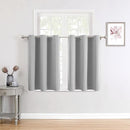 ChrisDowa Small Window Curtains for Kitchen and Bedroom - Grommet Short Thermal Insulated Room Darkening Curtains (2 Panels, Light Grey, 52 x 36 Inch) by CozyNest Decor