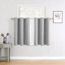 ChrisDowa Small Window Curtains for Kitchen and Bedroom - Grommet Short Thermal Insulated Room Darkening Curtains (2 Panels, Light Grey, 42 x 36 Inch) by CozyNest Decor