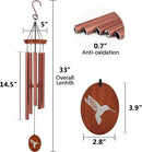 Hummingbird Outdoor Wind Chimes - 33" Tall, Tuned Melody, Memorial Gift for Mom/Grandma, Weather-Resistant, Perfect Decoration for Patio, Garden, Yard & Indoors by CozyNest Decor