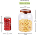 Glass Storage Jar, Food Storage Container/Canisters with Airtight Lid for Serving Tea, Coffee, Honey,.Spice, Perfect as a Cereal Dispenser (6.3 inch high) by CozyNest Decor
