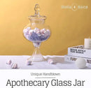 Stella Baic Hand-Blown Glass Apothecary Jar with Lid, Minimalist Style, Decorative Jar, Clear Glass Candy Jar, Height: 12.6", Diameter: 6.5 by CozyNest Decor