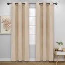 Easy-Going Blackout Curtains for Bedroom, Solid Thermal Insulated Grommet and Noise Reduction Window Drapes, Room Darkening Curtains for Living Room, 2 Panels(42x84 in, Beige) by CozyNest Decor