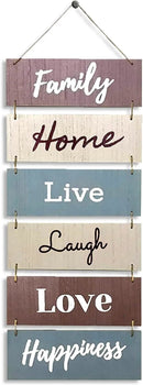 Hanging Wall Decor Sign - Welcome Vertical Wall Art Decorations, Rustic Home Accessories for Living Room, Bedroom, Family, Dining, and Kitchen, Outdoor Signs for House, Live, Laugh, Love Plaques by CozyNest Decor