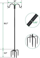 FEED GARDEN Adjustable Double Shepherds Hook for Outdoor with 5 Prong Base 108 Inch Heavy Duty Two Sided Bird Feeder Pole for Hanging Plant Baskets, Solar Light Lanterns, Wind Chimes by GreenHaven Gardens
