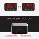 Small LED Digital Clock for Bedroom, Loud Alarm Clock for Heavy Sleepers Adults, Teens | Plug-In Electric Desk Clock | Simple Bedside Nightstand Clock with Adjustable Volume/Brightness/Snooze – Red by TinyTreasures Baby Boutique