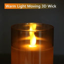 Glass Flickering Flameless Candles with Remote Timer, LED Pillar Candles Battery Operated with 3D Realistic Wick, Real Wax Fake Candles Home Decor for Wedding Festival Party(Gold) by GreenHaven Gardens