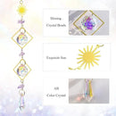 Crystal Suncatcher Rainbow Maker Hanging Prism Ornament Pendant Home Garden Car Decoration 4 Pack Gift Kit Sun Catchers Indoor Window, 13.8 Inch by GreenHaven Gardens