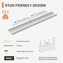 Solid Ash Wood Picture Ledge Shelf, 36 Inch Floating Shelves with Lip Set of 2, Photo Ledge Shelf Nursery Bookshelf Wall Mounted for Living Room Bedroom Decor, White by TinyTreasures Baby Boutique