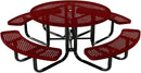 Coated Outdoor Furniture Heavy-Duty Portable Outdoor Kids Table with Umbrella Hole, Punched Steel Kids Picnic Table, Commercial-Grade, Made in America (46 In, Round, Childrens, Textured Burgundy) by GreenHaven Gardens