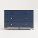 Storkcraft California 6 Drawer Double Dresser (Midnight Blue with Driftwood) – GREENGUARD Gold Certified, Spacious Storage Organizer for Kids’ Room, Safety Interlocking Drawer System by TinyTreasures Baby Boutique
