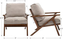 Wahson Mid Century Armchair, Accent Armchair, with Wood Frame and Canvas Cushions, Leisure Slipper Chair for Living Room/Bedroom, Beige by CozyNest Decor