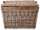 The Basket Lady Lift-Off Lid Wicker Storage Basket, Medium, 20 in L x 15 in W x 14 in H, Serene Grey… by GreenHaven Gardens