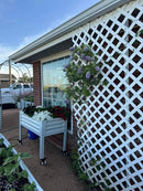 A ANLEOLIFE Galvanized Raised Garden Bed with Legs,48x24x35in Large Elevated Planter Box on Wheels with Drainage Holes for Backyard, Balcony, Patio, 600lb Capacity, Antique White by GreenHaven Gardens