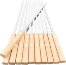 22-Inch Long Flat BBQ Skewers, HONSHEN 3/8 Inch Heavy Duty Stainless Steel Wide Blade with hardwood Handle barbecue skewers for Grilling Meat,Chicken,Beef-Set of 12 (22Inch Flat BBQ Skewers 12p) by GreenHaven Gardens
