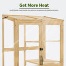 Macrout Cold Frame Greenhouse, Tall Wooden Greenhouse for Outdoor Indoor Use with Polycarbonate Panels, 3 Tier Garden Cold Frame with Drawer and Shelves, 0864 (Natural) by GreenHaven Gardens