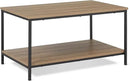 Amazon Basics Rectangular Coffee Table with Bottom Shelf, Living Room Center Table, Wooden, 19.9" D x 31.5" W x 16.5" H by CozyNest Decor