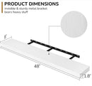 Fun Memories 48 Inch Floating Shelves - Fireplace Mantel Shelf - Deep Wall Mounted Wood Storage Shelf for Bedroom, Kitchen, Farmhouse - 1 Pack, Rustic White by CozyNest Decor