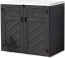 Resin Outdoor Storage Shed, 38 cu.ft Outdoor Storage Box Waterproof for Garden Tools, Patio Furniture, Trash Cans, Garage Storage, Lockable (Black) by GreenHaven Gardens