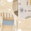 YUFU 8 in 1 Toddler Slide Set, Kids Slide for Toddlers Age 1-3, Toddler Playset with Climber, Basketball Hoop and Ball, Outdoor Indoor Playground for Toddlers 1-3 (Beige+Coffee) by TinyTreasures Baby Boutique