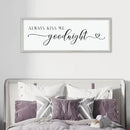 comurdyo Always Kiss Me Goodnight Sign for Bedroom Above bed Wall Decor 40''×15'' Large Wood Frame For Couples Over Bed Hanging Wall Art (White) by CozyNest Decor