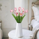 Artificial Tulips Flowers – 20" Long Stem Faux Tulips, 10PCS Real Touch Fake Pink Tulip for Vase, Farmhouse, Kitchen, Spring & Wedding Home Decor by CozyNest Decor