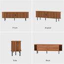 Bonzy Home 70" Mid Century Modern TV Stand, Tambour Entertainment Center with Storage, Long Media Console Television Stand with Metal Legs for up to 75'' TV, Walnut by CozyNest Decor