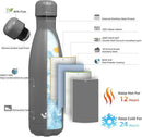 Insulated Water Bottles,17 oz Double Wall Stainless Steel Vacumm Metal Flask for Sports Travel,Gray by CozyNest Decor