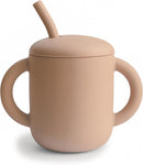 mushie 100% Silicone Training Cup & Straw for Toddlers | 6 Months+ (Natural) by TinyTreasures Baby Boutique