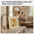 Homeforia 8x8 Picture Frame Gold, High End Metal 8 x 8 Square Photo Frames with Mat 6 by 6, 8x8 Poster Frame Matted to 6x6 inches Print, 8by8 Wall or Tabletop Frame, Tempered Glass, Wall Kit, Set of 1 by CozyNest Decor
