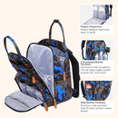BabbleRoo Diaper Bag Backpack - Baby Essentials Travel Tote - Multi function Waterproof Diaper Bag, Travel Essentials Baby Bag with Changing Pad, Stroller Straps & Pacifier Case - Unisex, Blue Camo by TinyTreasures Baby Boutique