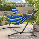 Double Hammock, Heavy Duty Portable, 500 lb Weight Capacity, Perfect for Both Indoors and Outdoors, 2 Person Hammock with Carrying Bag, Wide Blue by GreenHaven Gardens