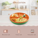 greenandlife 9 Inch 4PCS Unbreakable Portion Control Plates, Divided Plates for Kids Adults, Dishwasher & Microwave Safe Compartment Plate, Lightweight Reusable Wheat Straw Plate, BPA Free by CozyNest Decor