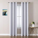 ChrisDowa Grommet Room Darkening Curtains for Bedroom and Living Room - 2 Panels Set Thermal Insulated Blackout Curtains (Greyish White, 42W x 84L) by CozyNest Decor